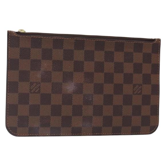 LOUIS VUITTON Damier Ebene Neverfull MM Pouch Accessory Pouch LV Auth BA4153